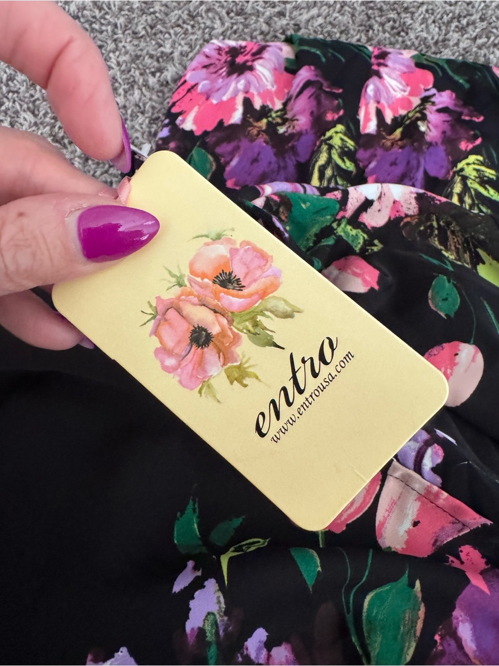 ENTRO BLACK FLORAL TROPICAL WRAP MIDI DRESS Size S Small NEW - Picture 7 of 11